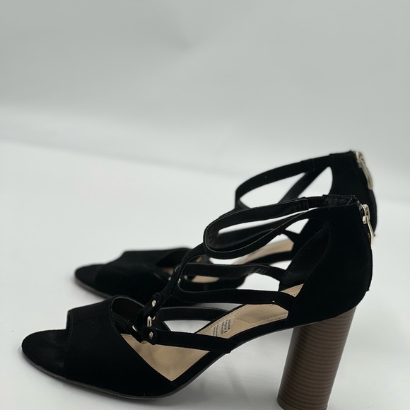 Black block heel sandal heels for size 11 women 3.5inches heel length - Picture 3 of 4